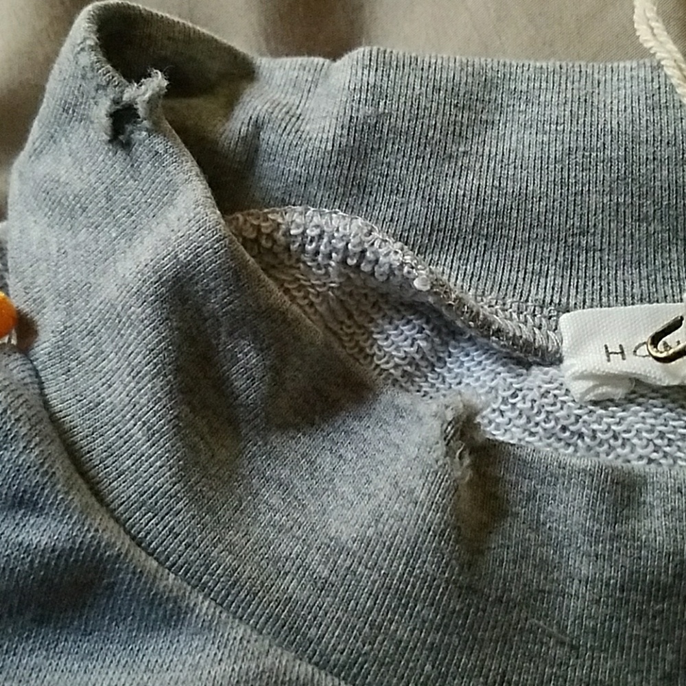 1 sm. Left!NWT distressed open shoulder sweatshirt - Picture 3 of 4